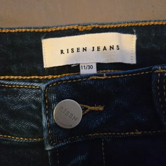 Risen Dark Blue Flare Jeans Size 30 - Picture 2 of 5